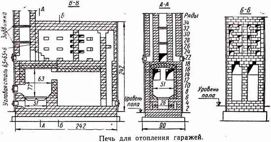 схема печки из кирпича