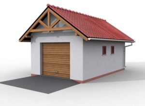 рисунок гаража с двускатной крышей