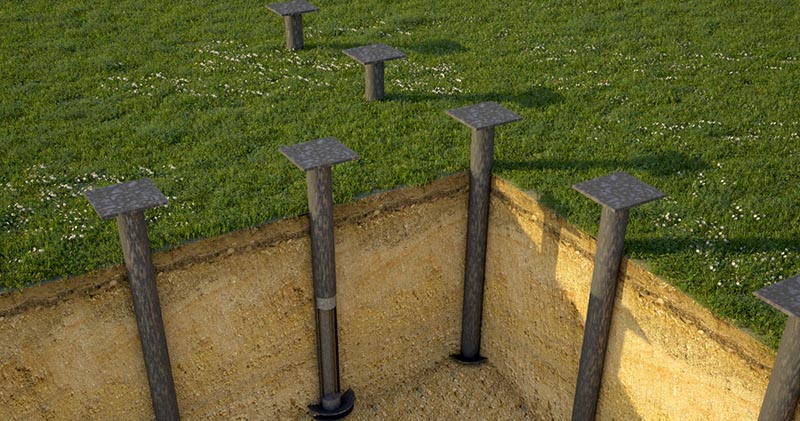 Винтовый фундамент идеально подходит для легких сооружений